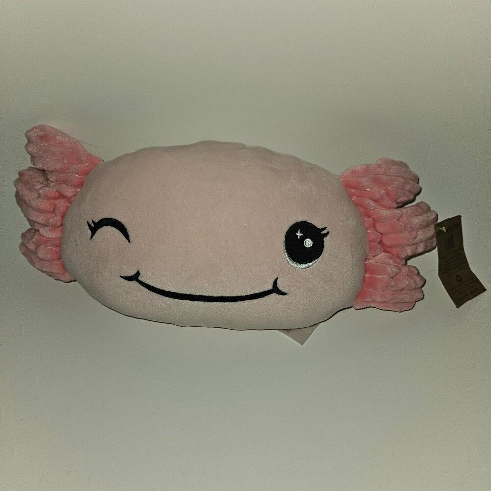 Pink Winking Axolotl Plush Pillow Toy Decor Own Your Magic Little Brownie OYM